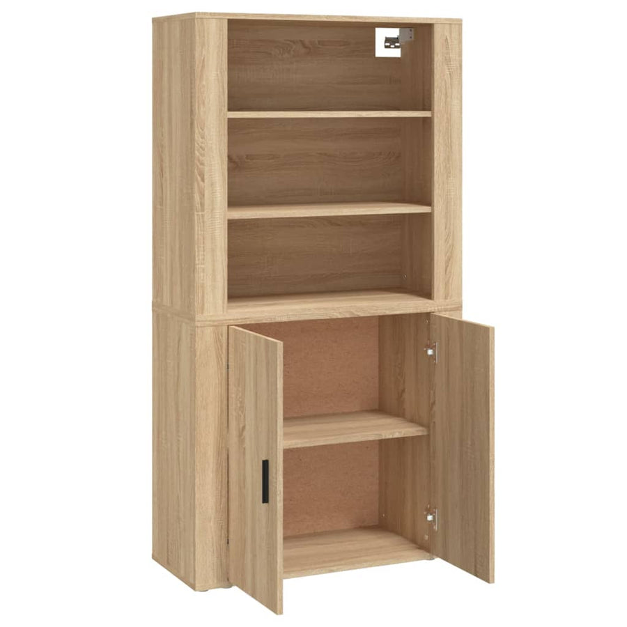Hoge Kast Bewerkt Hout Sonoma Eikenkleurig