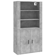 Hoge Kast Bewerkt Hout Betongrijs