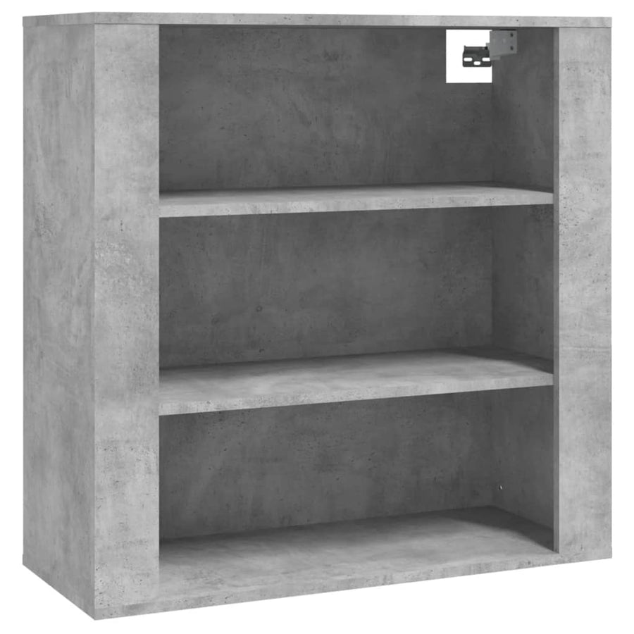 Hoge Kast Bewerkt Hout Betongrijs