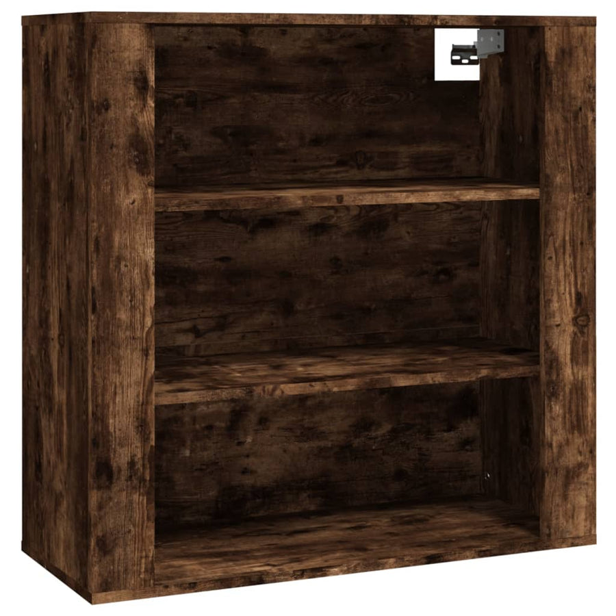 Hoge Kast Bewerkt Hout Gerookt Eikenkleurig