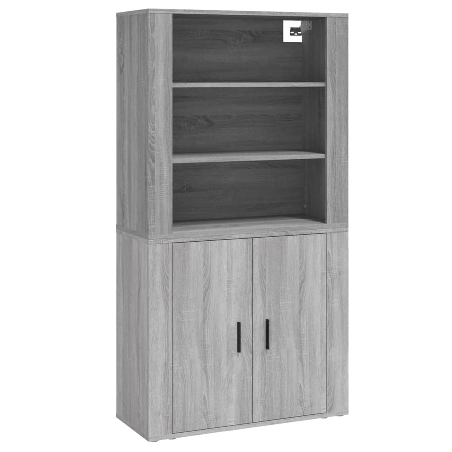 Hoge Kast Bewerkt Hout Grijs Sonoma Eikenkleurig 1