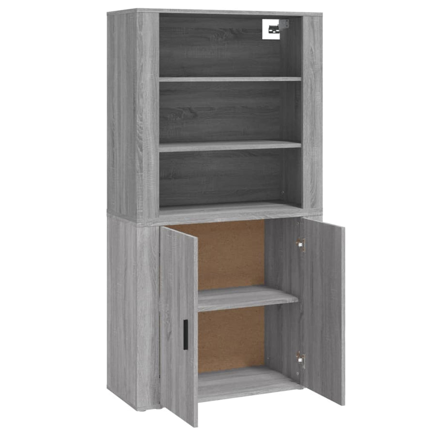 Hoge Kast Bewerkt Hout Grijs Sonoma Eikenkleurig 1