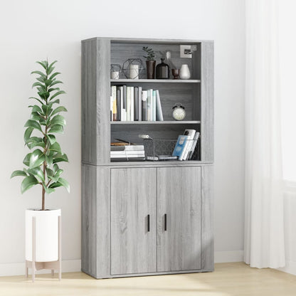 Hoge Kast Bewerkt Hout Grijs Sonoma Eikenkleurig 1