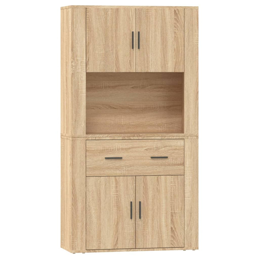 Hoge Kast Bewerkt Hout Sonoma Eikenkleurig