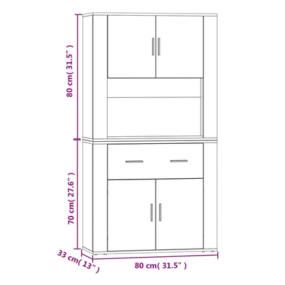 Hoge Kast Bewerkt Hout Sonoma Eikenkleurig