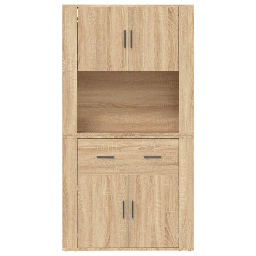 Hoge Kast Bewerkt Hout Sonoma Eikenkleurig