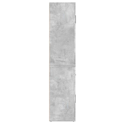 Hoge Kast Bewerkt Hout Betongrijs