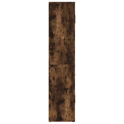 Hoge kast bewerkt hout gerookt eikenkleurig