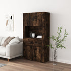 Buffetkast 80x33x80 cm bewerkt hout gerookt eiken