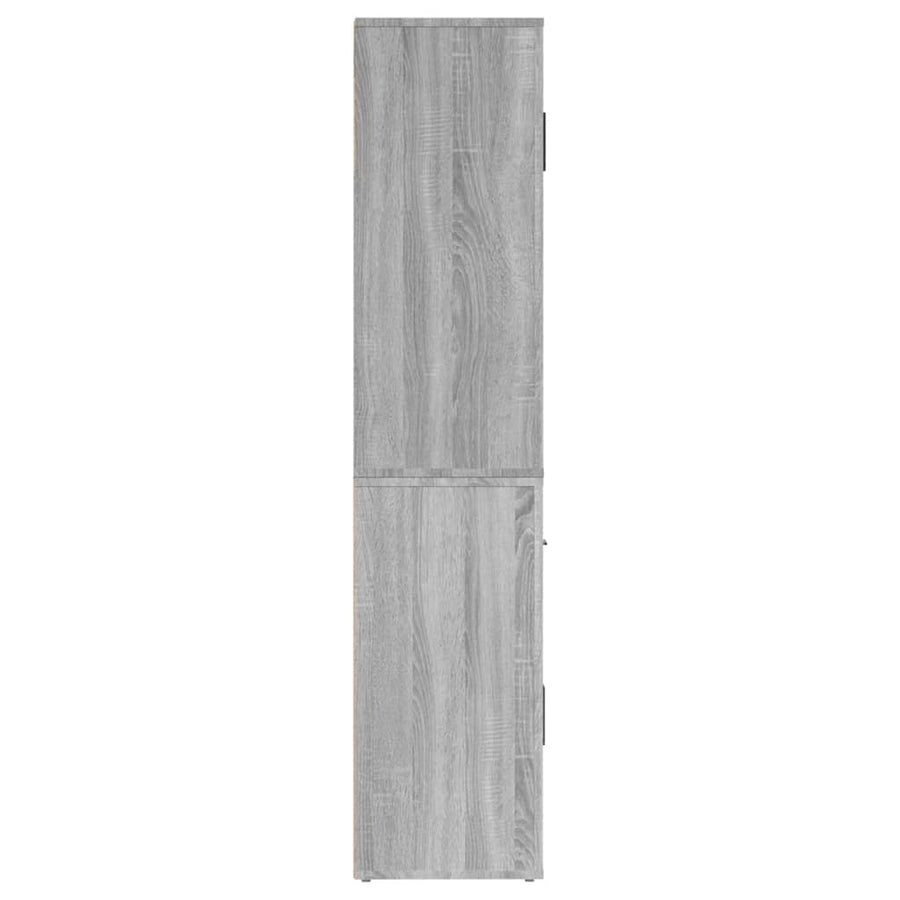 Hoge kast bewerkt hout grijs sonoma eikenkleurig