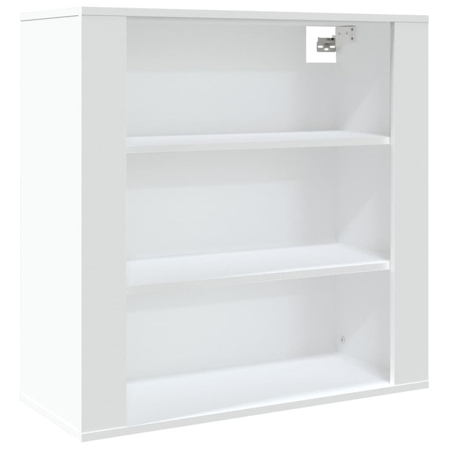 Hoge Kast Bewerkt Hout Wit