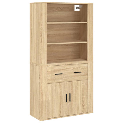 Hoge Kast Bewerkt Hout Sonoma Eikenkleurig