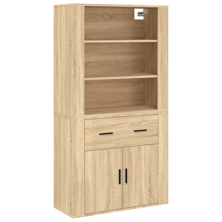 Hoge Kast Bewerkt Hout Sonoma Eikenkleurig