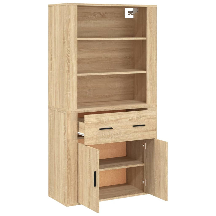 Hoge Kast Bewerkt Hout Sonoma Eikenkleurig