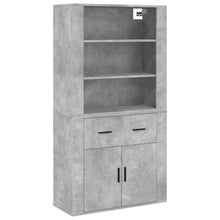 Hoge Kast Bewerkt Hout 1 Betongrijs
