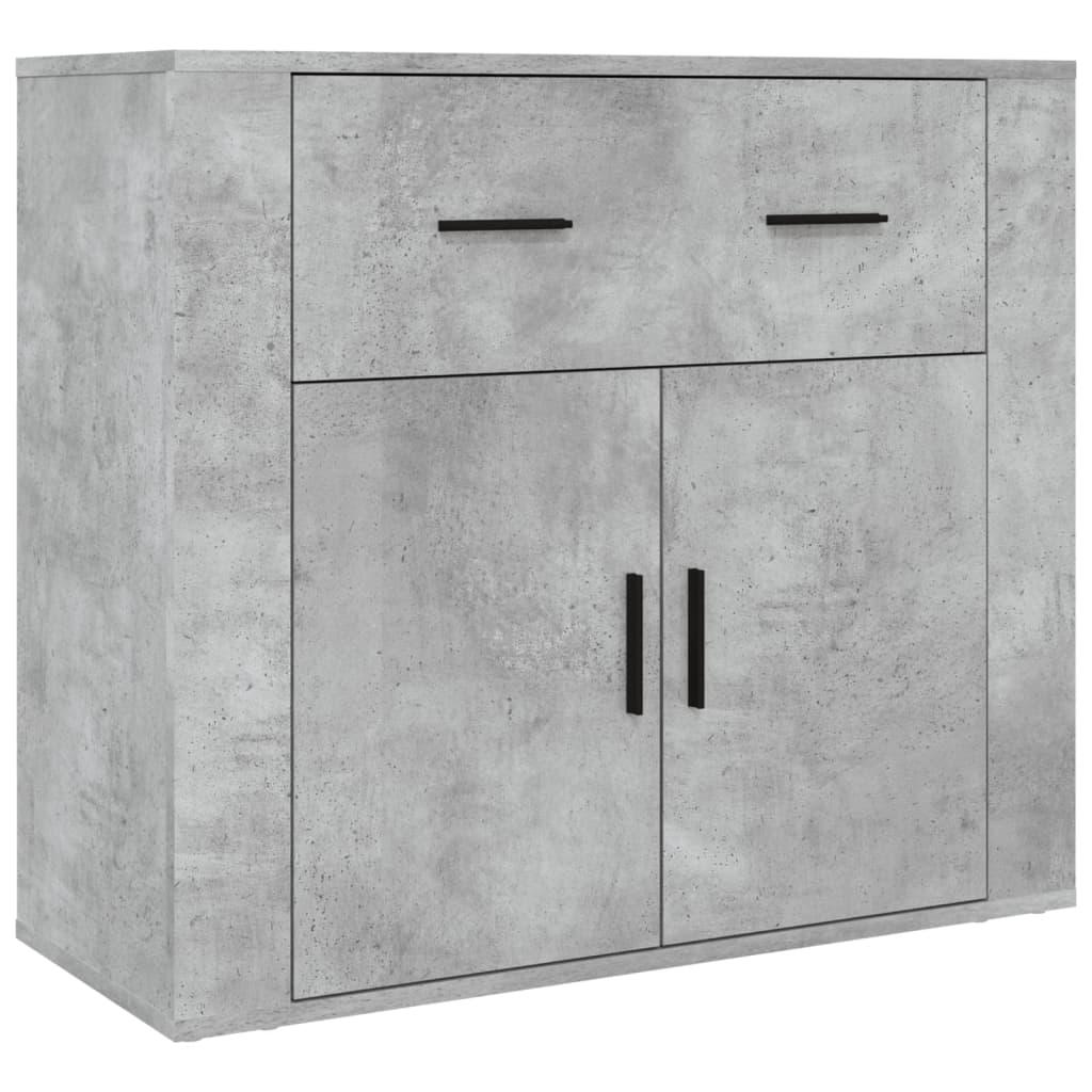 Hoge Kast Bewerkt Hout 1 Betongrijs