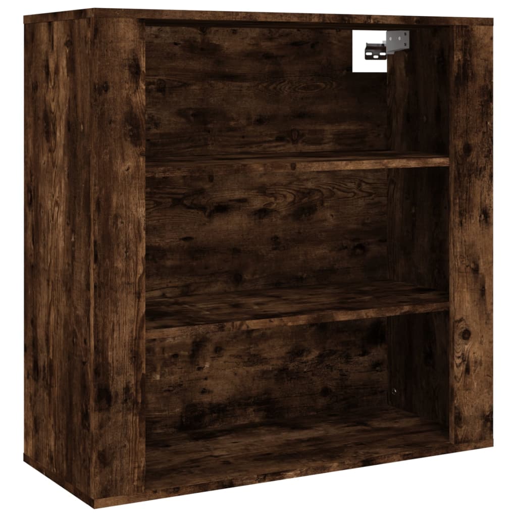 Hoge kast bewerkt hout gerookt eikenkleurig