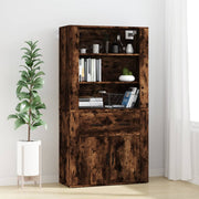 Tall cabinet carved smoked oak