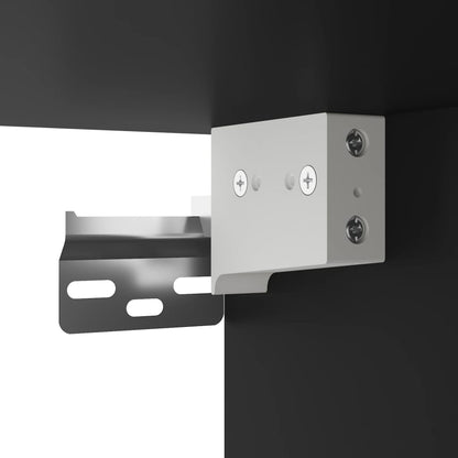 Hoge Kast Bewerkt Hout Zwart