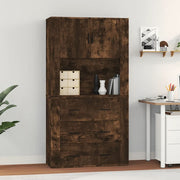 Hoge kast 80x33x150 cm bewerkt hout gerookt eiken