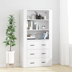 Hoge kast 80x33x80 cm wit bewerkt hout