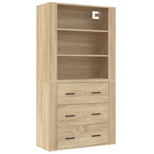 Hoge Kast Bewerkt Hout Sonoma Eikenkleurig