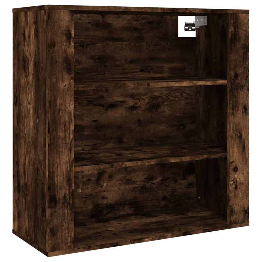 Hoge Kast Bewerkt Hout Gerookt Eikenkleurig