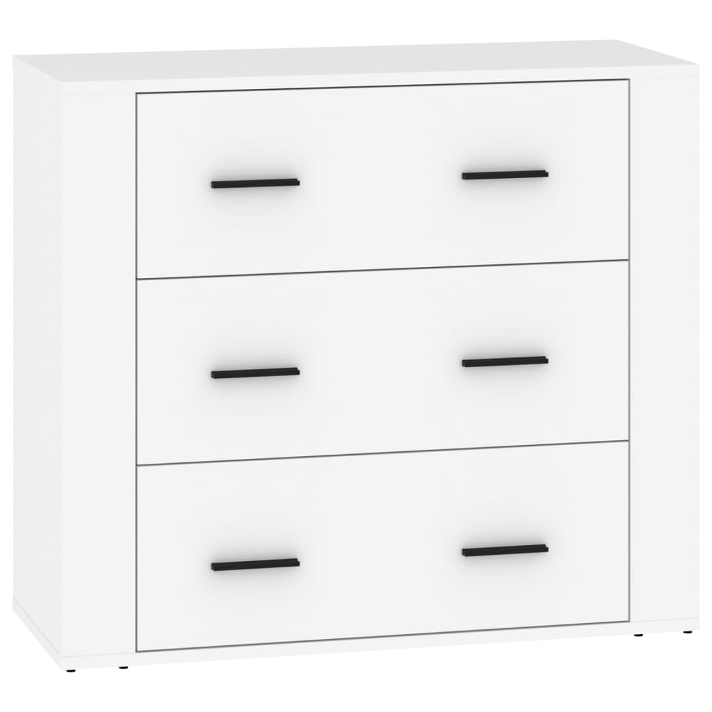 Dressoirs 3 st bewerkt hout wit