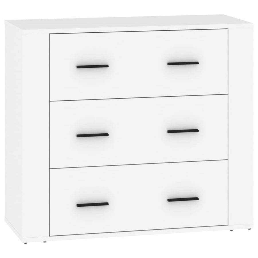 Dressoirs 3 st bewerkt hout wit