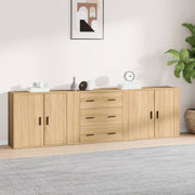 Dressoirs 3 st bewerkt hout sonoma eiken 80x33x70 cm