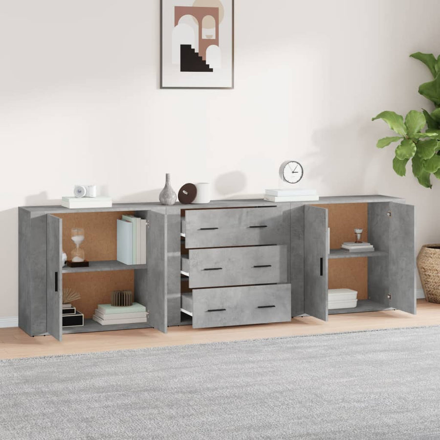 Dressoirs Bewerkt Hout Betongrijs