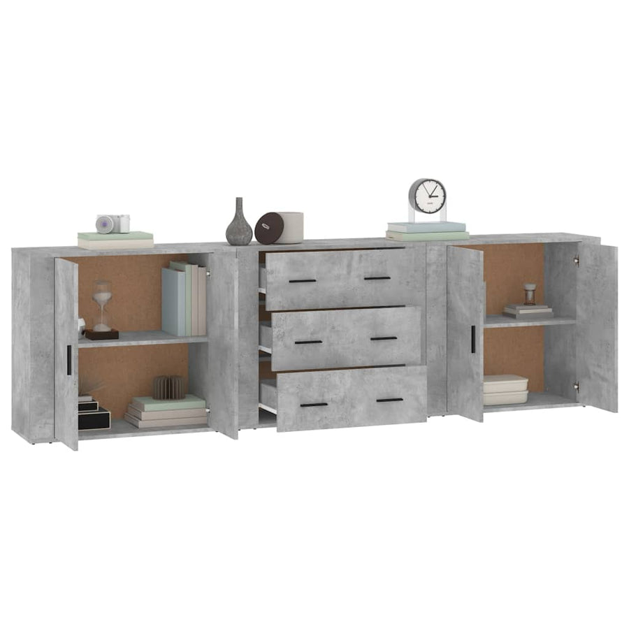 Dressoirs Bewerkt Hout Betongrijs