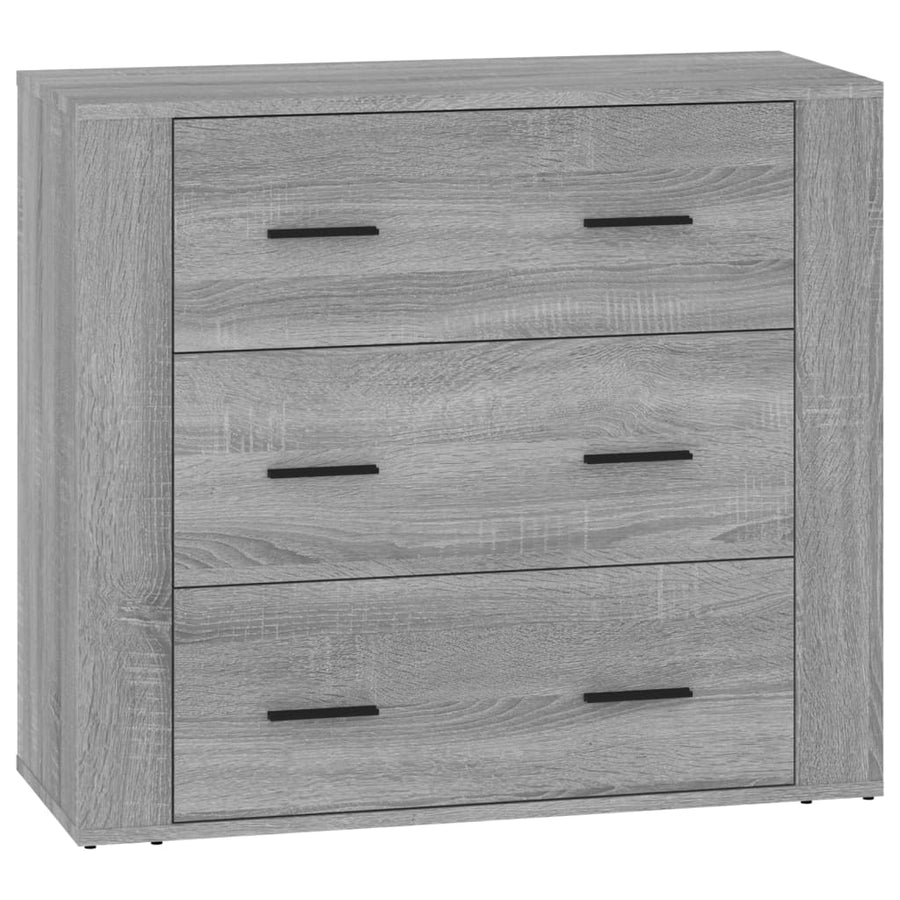 Dressoirs 3 st bewerkt hout grijs sonoma eikenkleurig