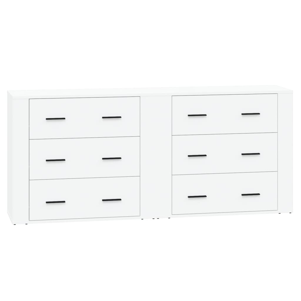 Dressoirs 2 St Bewerkt Hout Wit
