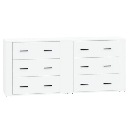 Dressoirs 2 St Bewerkt Hout Wit