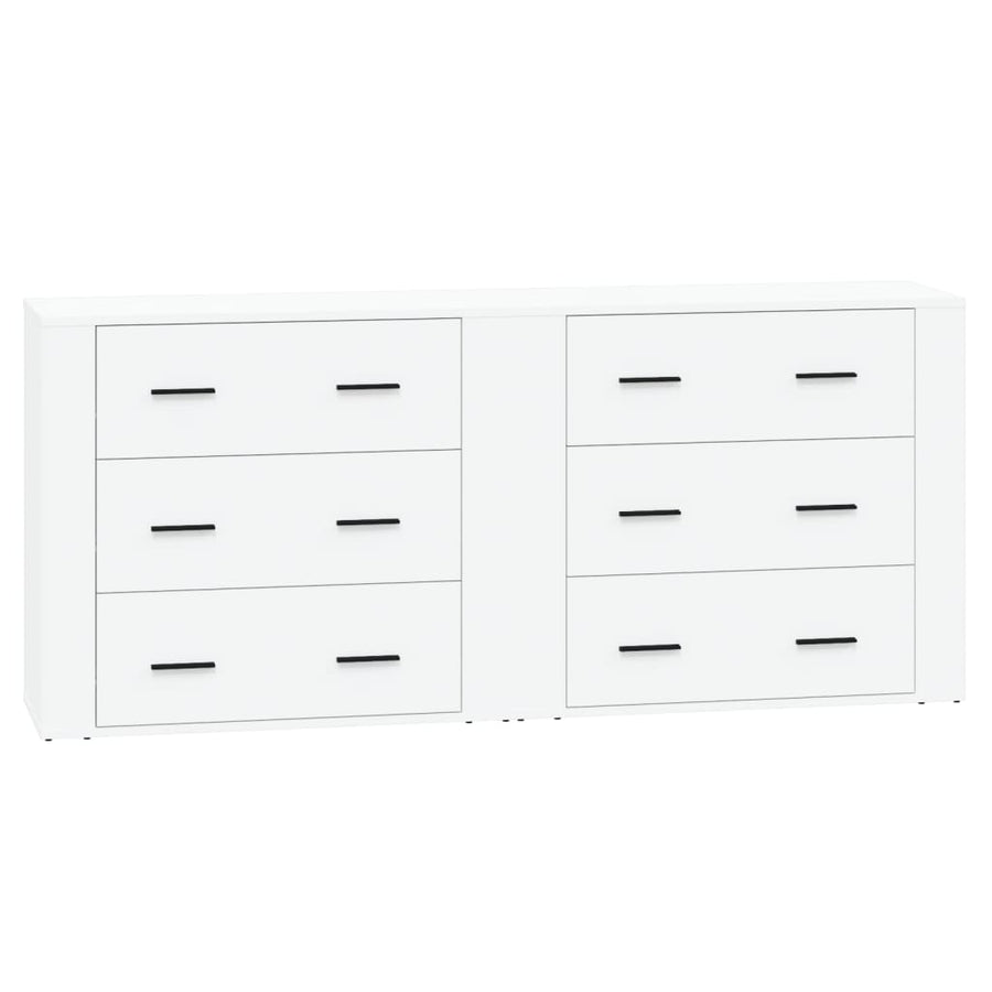 Dressoirs 2 St Bewerkt Hout Wit