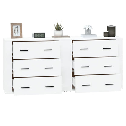 Dressoirs 2 St Bewerkt Hout Wit