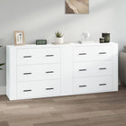 Dressoirs 2 st bewerkt hout wit 80x33x70 cm