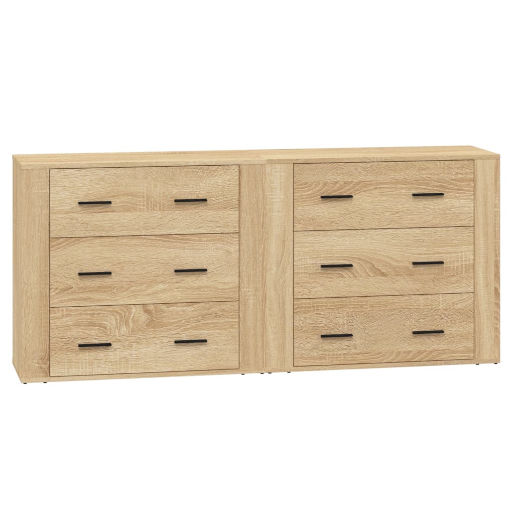 Dressoirs 2 St Bewerkt Hout Sonoma Eikenkleurig