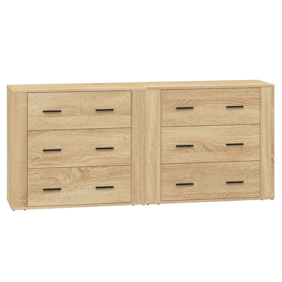 Dressoirs 2 St Bewerkt Hout Sonoma Eikenkleurig