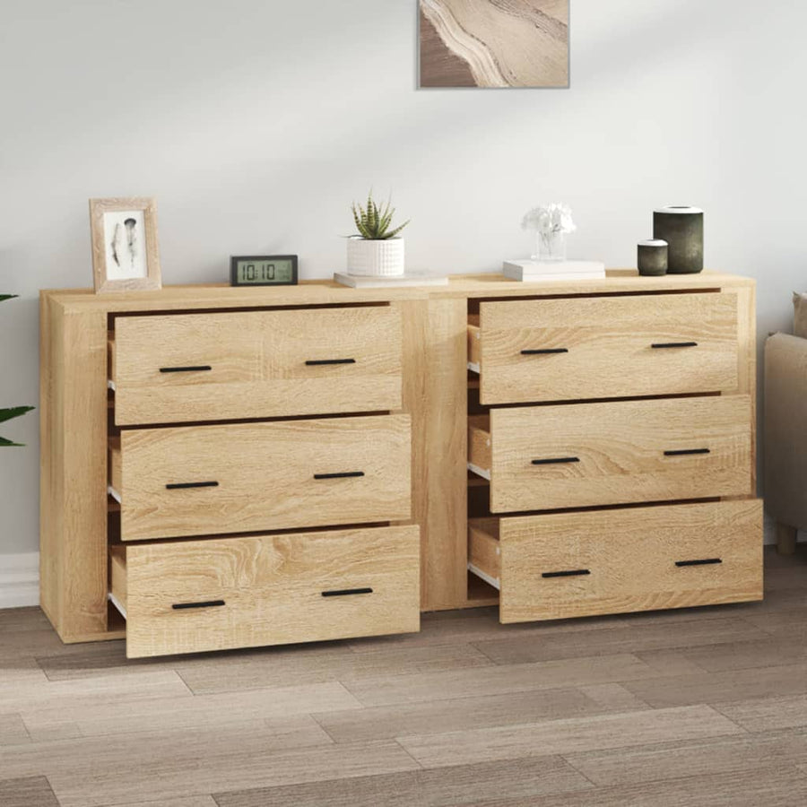 Dressoirs 2 St Bewerkt Hout Sonoma Eikenkleurig