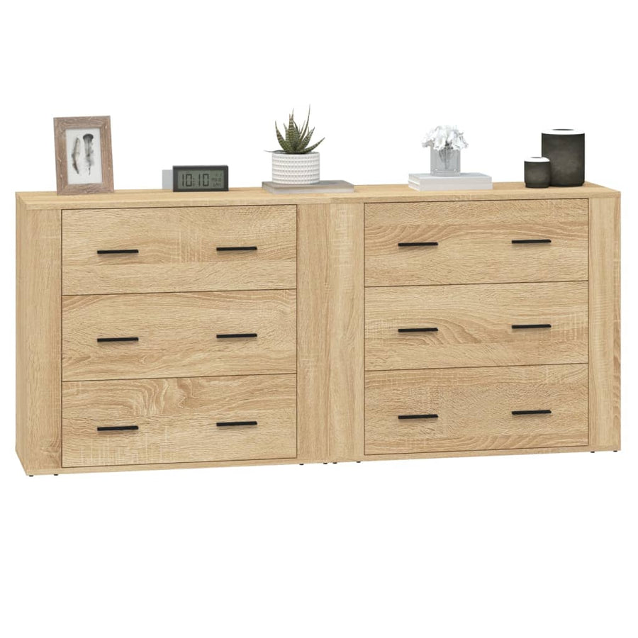 Dressoirs 2 St Bewerkt Hout Sonoma Eikenkleurig