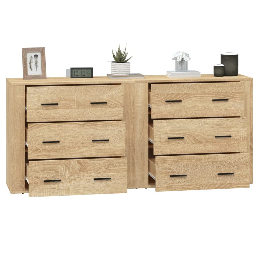 Dressoirs 2 St Bewerkt Hout Sonoma Eikenkleurig