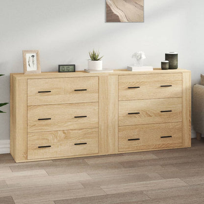 Dressoirs 2 St Bewerkt Hout Sonoma Eikenkleurig