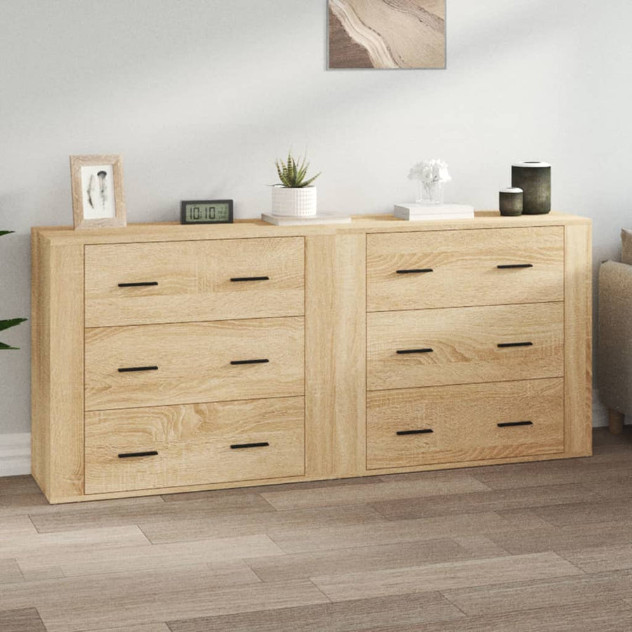 Dressoirs 2 St Bewerkt Hout Sonoma Eikenkleurig