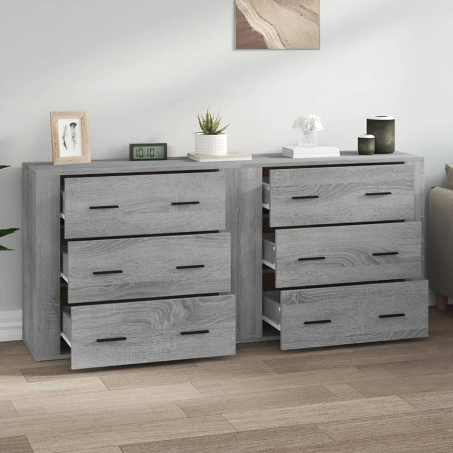 Dressoirs Bewerkt Hout Eikenkleurig Grijs sonoma