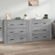 Dressoir bewerkt hout grijs sonoma eikenkleurig 2 stuks