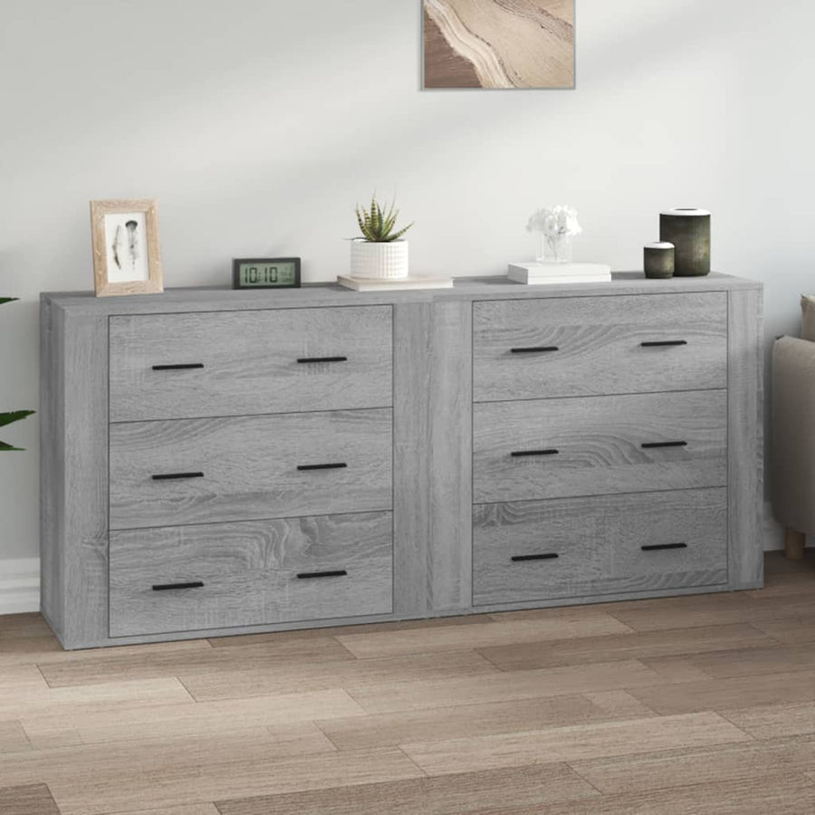 Dressoirs Bewerkt Hout Eikenkleurig Grijs sonoma