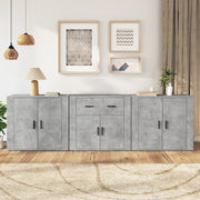 Dressoir bewerkt hout betongrijs