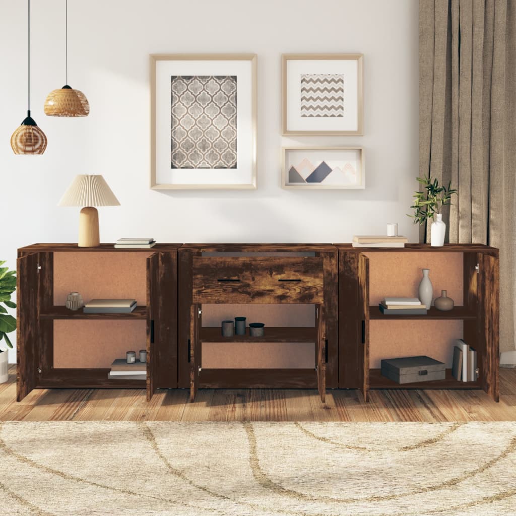 Dressoirs Bewerkt Hout Kleurig Gerookt eiken